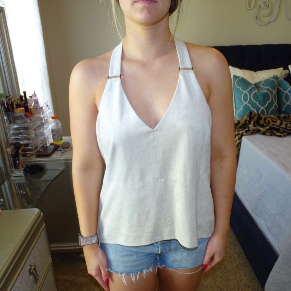 BCBG Suede Top